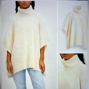 Coach Ivory Knit Poncho